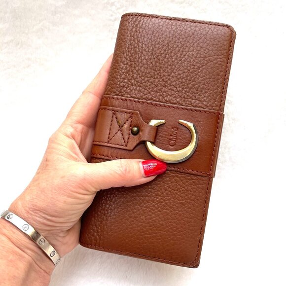 Chloe Handbags - Chloe Brown calfskin continental Long Wallet